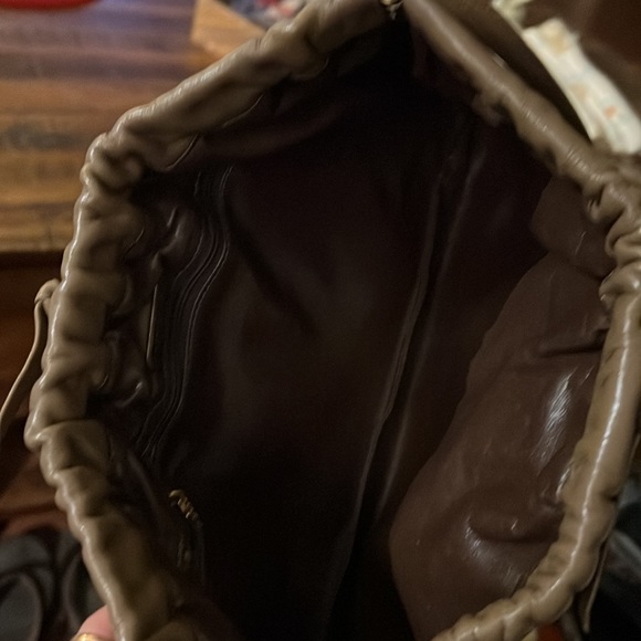 Anne Klein dark taupe clutch …. Hinged - Picture 2 of 3